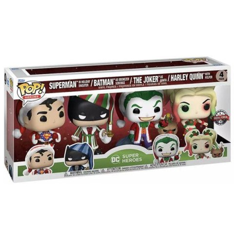 Funko POP Marvel DC Heroes Superman Batman Joker Harley 4pak SE