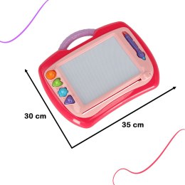 Tablica magnetyczna tablet do rysowania znikopis stempelki różowy XL