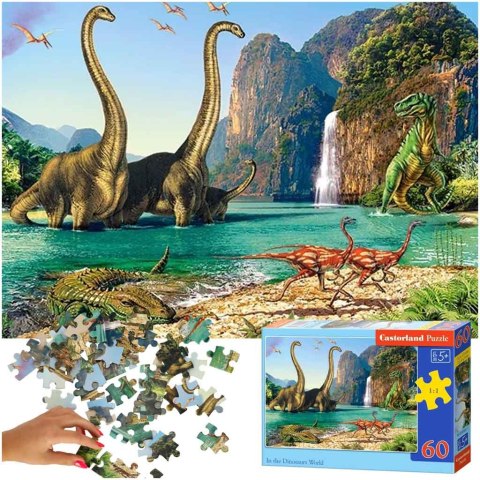 CASTORLAND Puzzle układanka 60el. In the Dinosaurs World - Świat dinozaurów 5+