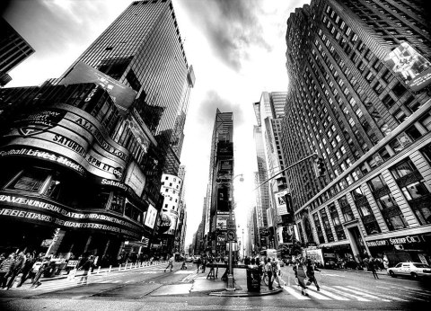 Times Square BW (New York) - fototapeta