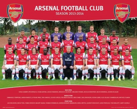 Arsenal F.C. Zdjęcie drużynowe 2013/2014 - plakat