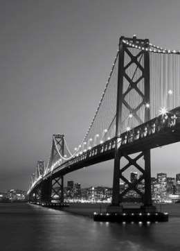 Brooklyn Bridge nocą - fototapeta