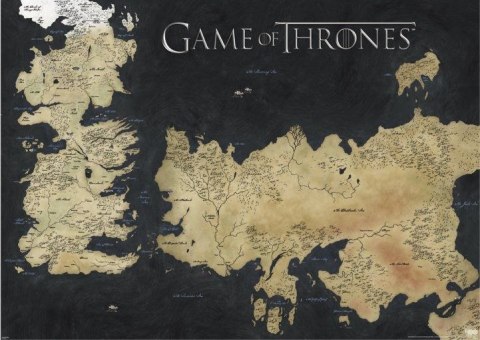 Game Of Thrones Map Of Westeros, Essos - plakat