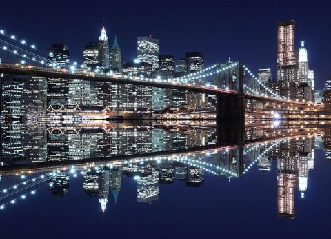 New York (Brooklyn Bridge night) - fototapeta