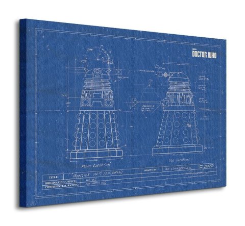 Doctor Who Dalek Blueprint - obraz na płótnie