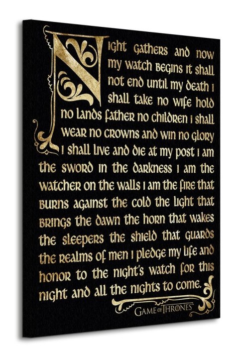Game of Thrones Season 3 - Nightwatch Oath - obraz na płótnie
