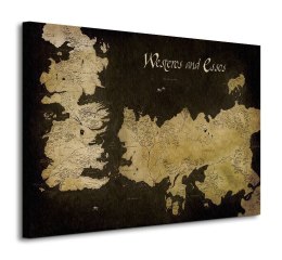 Game of Thrones (Westeros and Essos Antique Map) - Obraz na płótnie