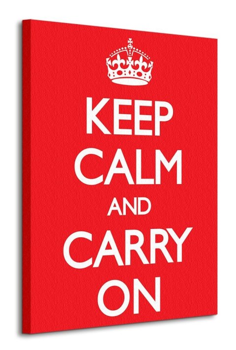 Keep Calm and Carry On Red - obraz na płótnie