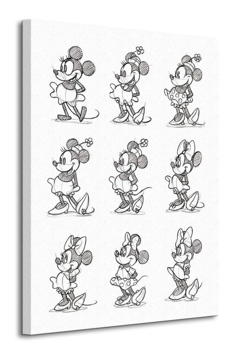 Minnie Mouse Sketched - Multi - obraz na płótnie