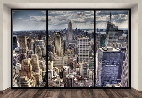New York, sleepless (window) - fototapeta