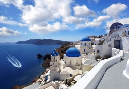 Panorama Santorini, Grecja - fototapeta