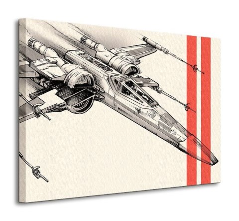 Star Wars Episode VII X-Wing Pencil Art - obraz na płótnie