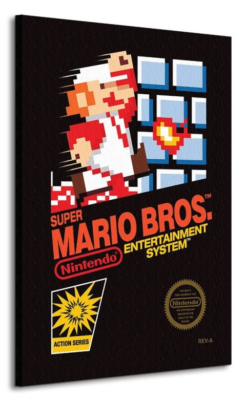 Super Mario Bros. NES Cover - Obraz na płótnie