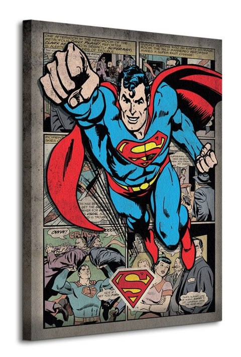 Superman Comic Montage - obraz na płótnie