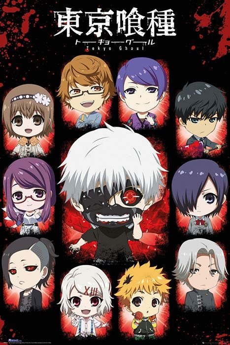 Tokyo Ghoul chibi Bohaterowie - plakat