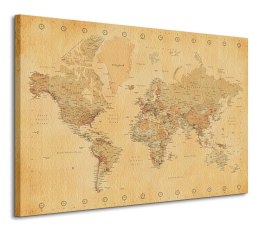 World Map (Vintage Style) - Obraz na płótnie