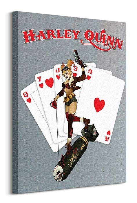 DC Comics Harley Quinn Cards - obraz na płótnie