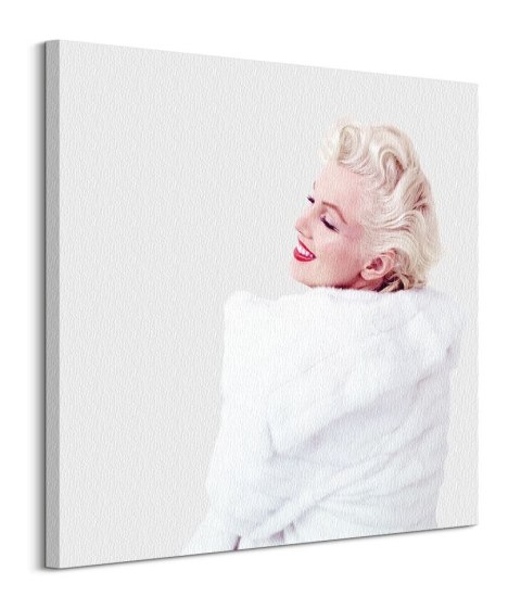 Marilyn Monroe White Fur - obraz na płótnie