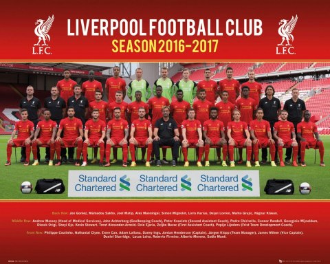 FC Liverpool Drużyna Zdjęcie 16/17 - plakat