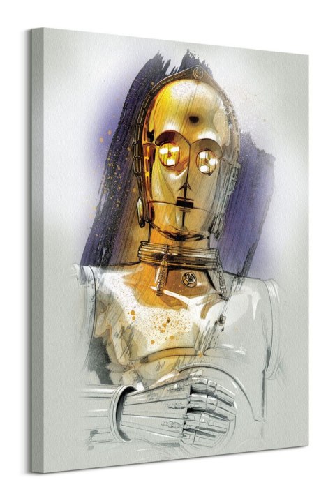 Star Wars The Last Jedi C-3PO Brushstroke - obraz na płótnie