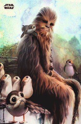 Star Wars The Last Jedi Chewbacca and Porg - plakat