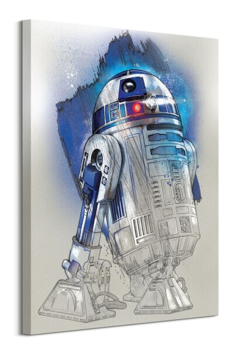 Star Wars The Last Jedi R2-D2 Brushstroke - obraz na płótnie