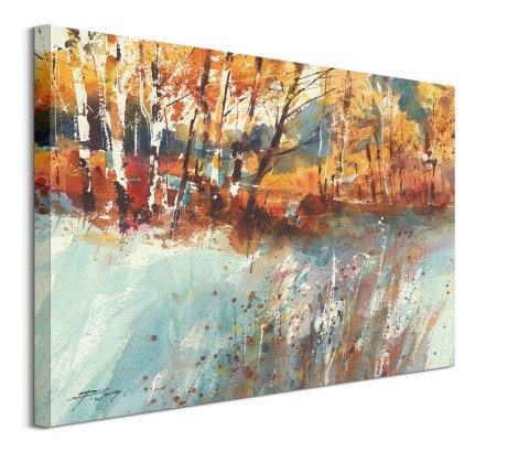 Frost and Autumn Birches - obraz na płótnie