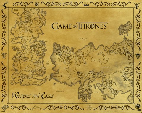 Game Of Thrones Antique Map - plakat z serialu