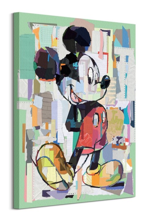 Mickey Mouse Office Decoupage - obraz na płótnie