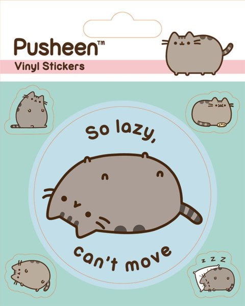 Pusheen Lazy - naklejki