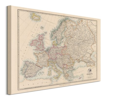 Stanfords Mapa Europy 1884 - obraz na płótnie