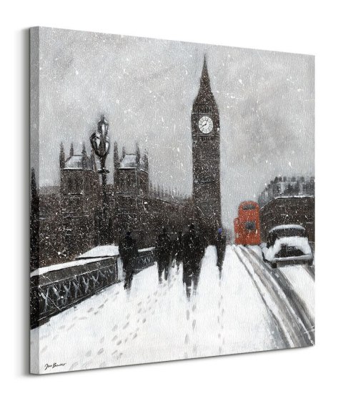 Snow Men, Westminster Bridge - obraz na płótnie