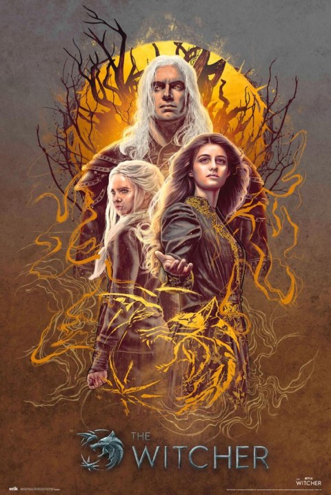 The Witcher 2 Geralt, Ciri, Yennefer - plakat