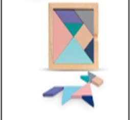 Tangram puzzle drewniane układanka klocki 11,5cm x 11,5cm